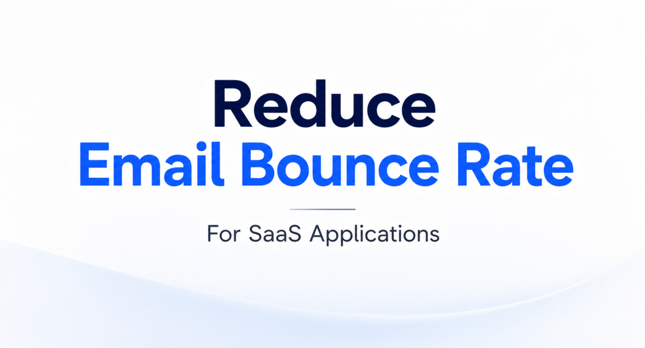 Minimal SaaS email bounce monitoring dashboard showing sender reputation, bounce alerts, SMTP delivery status, and transactional email reliability