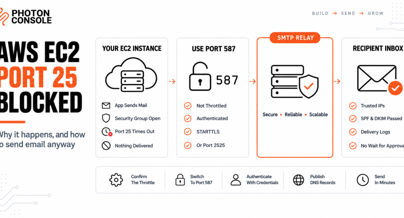 EC2 instance unable to send on port 25, sending through an SMTP relay on port 587 instead
